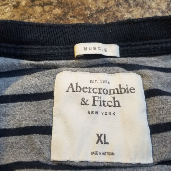 Abercrombie & Fitch Navy Blue Waffle Weave Henley Long Sleeve Shirt XL - Picture 4 of 8
